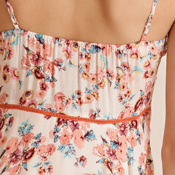 Peach Floral Print Handkerchief Dress - Picture 8 of 8